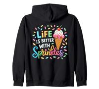 Life is Better with Sprinkles Ice Cream Lovers Summer Zip Hoodie