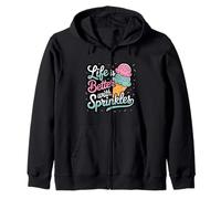 Life Is Better With Sprinkles Ice Cream Zip Hoodie