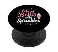 Life Is Better With Sprinkles Playful Ice Cream PopSockets Adhesive PopGrip
