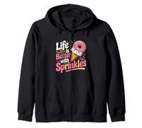 Life Is Better With Sprinkles Sweet Ice Cream Lover Zip Hoodie