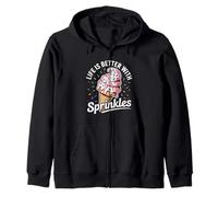Life Is Better With Sprinkles Sweet Ice Cream Lover Zip Hoodie