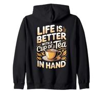 Life Is Better With Tea in Hand Green Tea Matcha Zip Hoodie