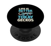 Life Is Better With Tokay Geckos - Reptile Lover Gecko PopSockets Adhesive PopGrip