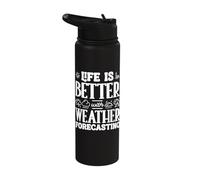 Life is Better with Weather Forecasting Weatherman Stainless Steel Insulated Water Bottle