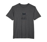 Life is Better with Whiskers - Cat Lover's Whimsical T-Shirt, Men's Big and Tall, Dark Heather Grey, 4X Tall