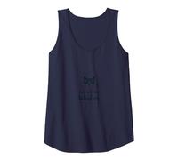 Life is Better with Whiskers - Cat Lover's Whimsical Tank Top, Women, Navy, L