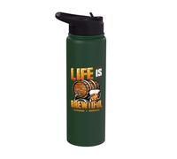 Life is Brewtiful Craft Beer Brewing Brewmaster Stainless Steel Insulated Water Bottle