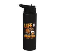 Life is Brewtiful Craft Beer Brewing Brewmaster Stainless Steel Insulated Water Bottle