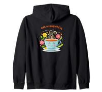 Life Is Brewtiful Funny Tea and Coffee Lover Zip Hoodie