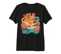 Life is Calling and I Must Go Tropical Beach Sunset Premium T-Shirt