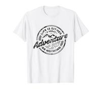 Life is Either A Great Adventure Or Nothing Nature Mountain Value Graphic T-Shirt, Men, White, XL