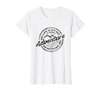 Life is Either A Great Adventure Or Nothing Nature Mountain Value Graphic T-Shirt, Women, White, M