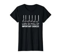 Life is Full of Important Choices Golf Player Golf Lovers Value Graphic T-Shirt, Women, Black, XS