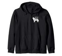 Life is Golden Retriever Dog Retro Vintage Silhouette Zip Hoodie