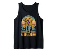 Life is Golden Retriever Owner Funny Dog Lover Gift Retro Tank Top