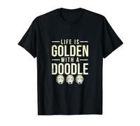 Life is Golden with a Doodle - Goldendoodle Value Graphic T-Shirt, Men, Black, L