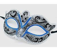 Life Is Good BLUE SILVER & BLACK VENETIAN MASQUERADE CARNIVAL PARTY EYE BALL MASK