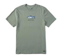 Life Is Good Men's Crusher Crew Neck T-Shirt (Off-Road Jake - Moss Green, Large)