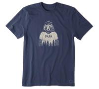 Life Is Good Men's Crusher Graphic T-Shirt Papa Bear, Darkest Blue, Medium