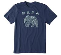 Life Is Good Men's Crusher Graphic T-Shirt, Papa Bear, Primal Blue, Large