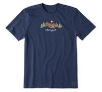 Life is Good Men's Crusher T-Shirts Short Sleeve Cotton Crew Neck Graphic Tee Shirt Bike Vista Crusher T-Shirt Short Sleeve Cotton Crew Neck Graphic T-Shirt Bike Vista (Pack of 1), Deep Dark Blue, M