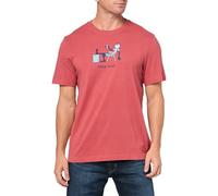 Life Is Good Men's Crusher Tee, Short Sleeve Cotton Graphic T-Shirts, Stay Cool Jake, Faded Red, Medium