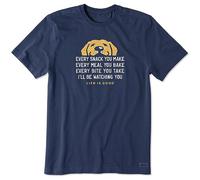 Life Is Good Men's I'll Be Watching You Dog, Graphic Crusher Tee, Short Sleeve, Darkest Blue, XX-Large