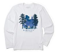 Life Is Good Men's Simplify Campfire Long Sleeve Crusher Tee (Medium, Cloud White)