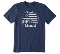 Life Is Good Men's Standard American Flag Circle, Darkest Blue, Large