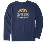 Life Is Good Men's Standard Crusher Graphic Long Sleeve T-Shirt I'll Be Watching You, Darkest Blue, X-Large