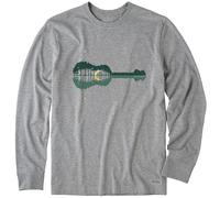Life is Good Men's Standard Crusher T, Long Sleeve Cotton Graphic Tee Shirt, Natural Rhythm, Heather Gray
