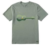 Life is Good Men's Standard Crusher T, Short Sleeve Cotton Graphic Tee Shirt, Natural Rhythm, Moss Green