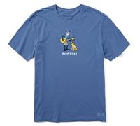 Life is Good Men's Standard Crusher Tee, Short Sleeve Cotton Graphic T-Shirts, Jake Jammin', Vintage Blue