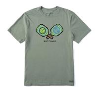 Life is Good Men's Standard Crusher Tee, Short Sleeve Cotton Graphic T-Shirts, Keep it Simple, Moss Green
