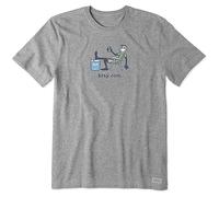 Life Is Good Men's Stay Cool Vintage Crusher Tee, Heather Gray, Heather Gray, XL