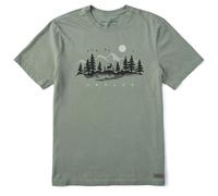 Life Is Good Men's Unplug in The Outdoors Short Sleeve Crusher Tee (Large, Moss Green)