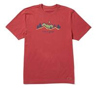 Life Is Good Men's Vintage Crusher Graphic T-Shirt, Bike Vista, Faded Red, Large