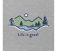 Life Is Good Men's Vintage Crusher Graphic T-shirt Hike Vista T Shirt, Heather Gray, L UK