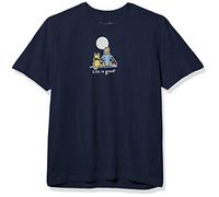 Life Is Good Men's Vintage Crusher Graphic T-Shirt, Jake and Rocket Moon, Darkest Blue, Medium