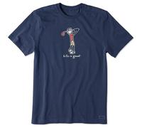 Life Is Good Men's Vintage Crusher T-shirt Golf Jake T Shirt, Darkest Blue, 3XL UK