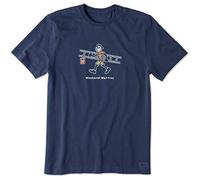 Life is Good Vintage Crusher Graphic T-Shirt Weekend Warrior, Darkest Blue, S