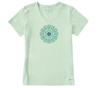 Life is Good Women's Crusher Tee Flip Flop Mandala, Sage Green, M