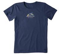 Life is Good. Womens Crusher Tee Jackie and Rocket Play Dirt, Darkest Blue, Darkest Blue, L