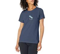 Life Is Good Women's Crusher Tee, Short Sleeve Cotton Graphic T-Shirts, Classic Dragonfly, Darkest Blue, L