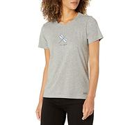 Life Is Good Women's Crusher Tee, Short Sleeve Cotton Graphic T-Shirts, Classic Dragonfly, Gray, L