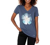 Life is Good Women's Crusher Tee, Short Sleeve Cotton Graphic T-Shirts, Hibiscus Sail Flower, Darkest Blue, Small