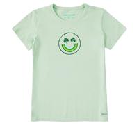 Life is Good Women's Crusher Tee, Short Sleeve Cotton Graphic T-Shirts, Inkbrush Clover, Sage Green, L
