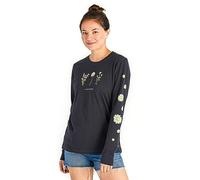Life Is Good Womens Long Sleeve Crusher Graphic T-Shirt, Wildflower Jet Black, XX-Large