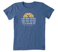 Life Is Good Women's Standard Crusher Graphic T-Shirt I'll Be Watching You Dog, Vintage Blue, X-Small