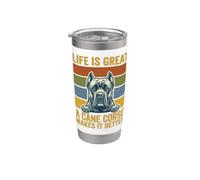 Life is Great A Cane Corso Makes It Better Funny Dog Lover Stainless Steel Insulated Tumbler